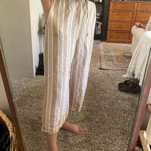 Madewell huston pull-on crop pants in stripe